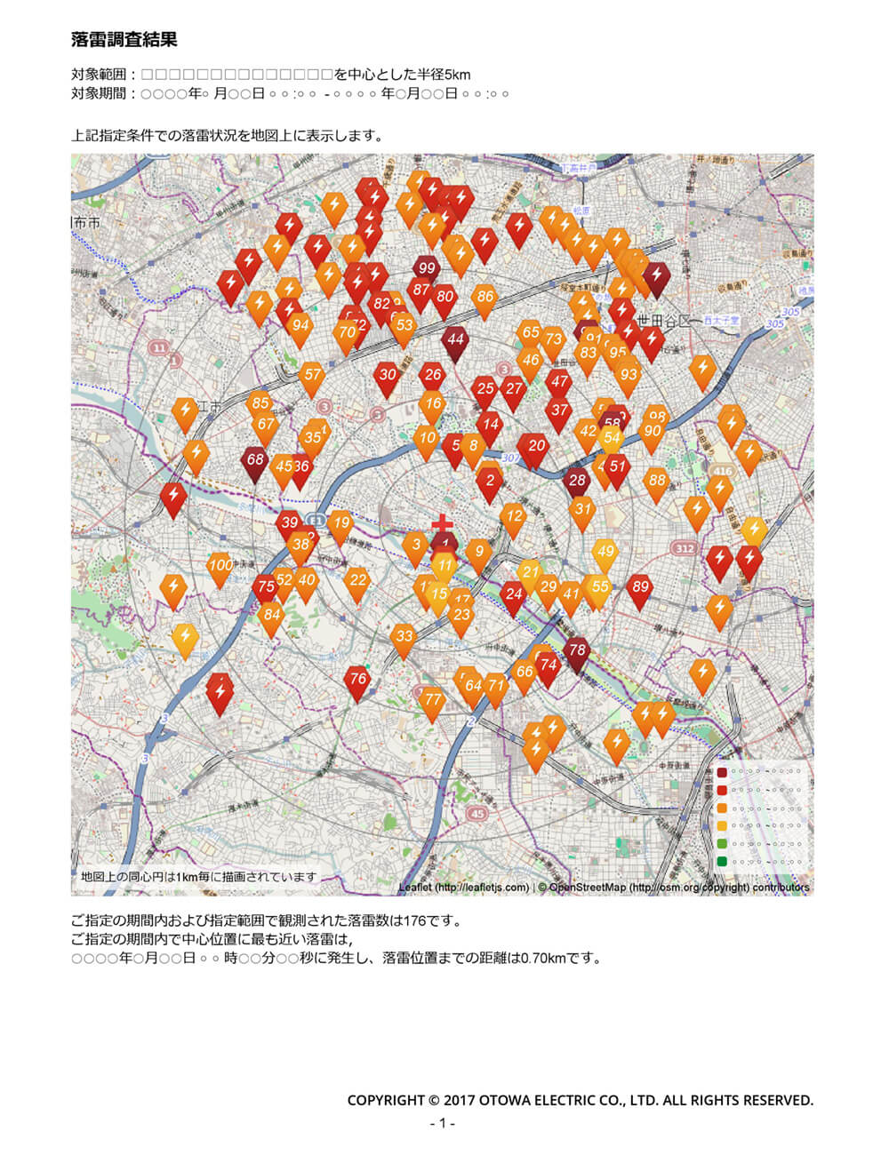 落雷調査結果（サンプル）