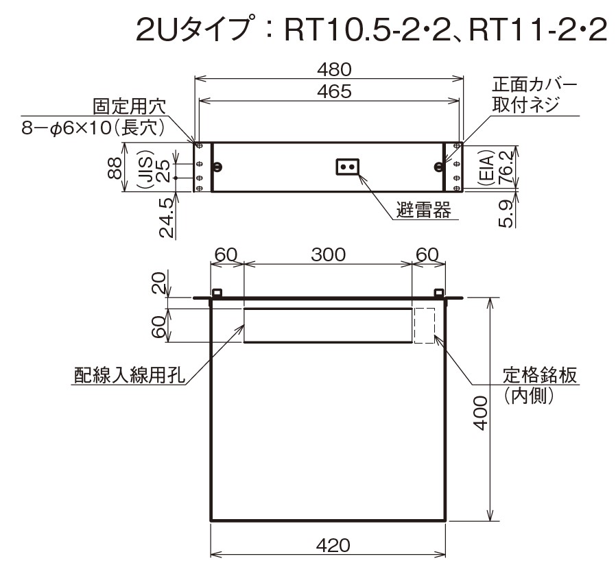 ラック収納形耐雷トランス RTシリーズ