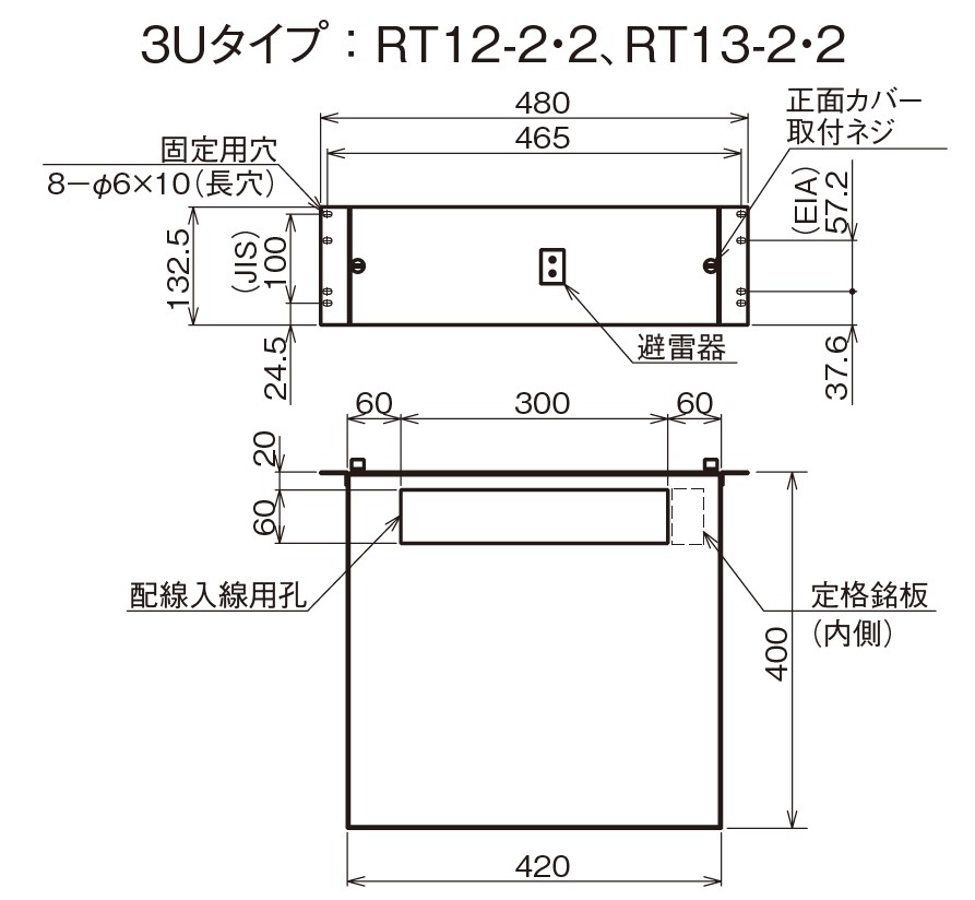 ラック収納形耐雷トランス RTシリーズ